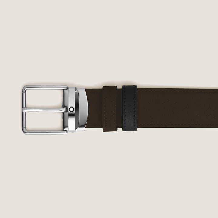 Montblanc Everyday buckle brown/black 35mm reversible leather belt MB221008