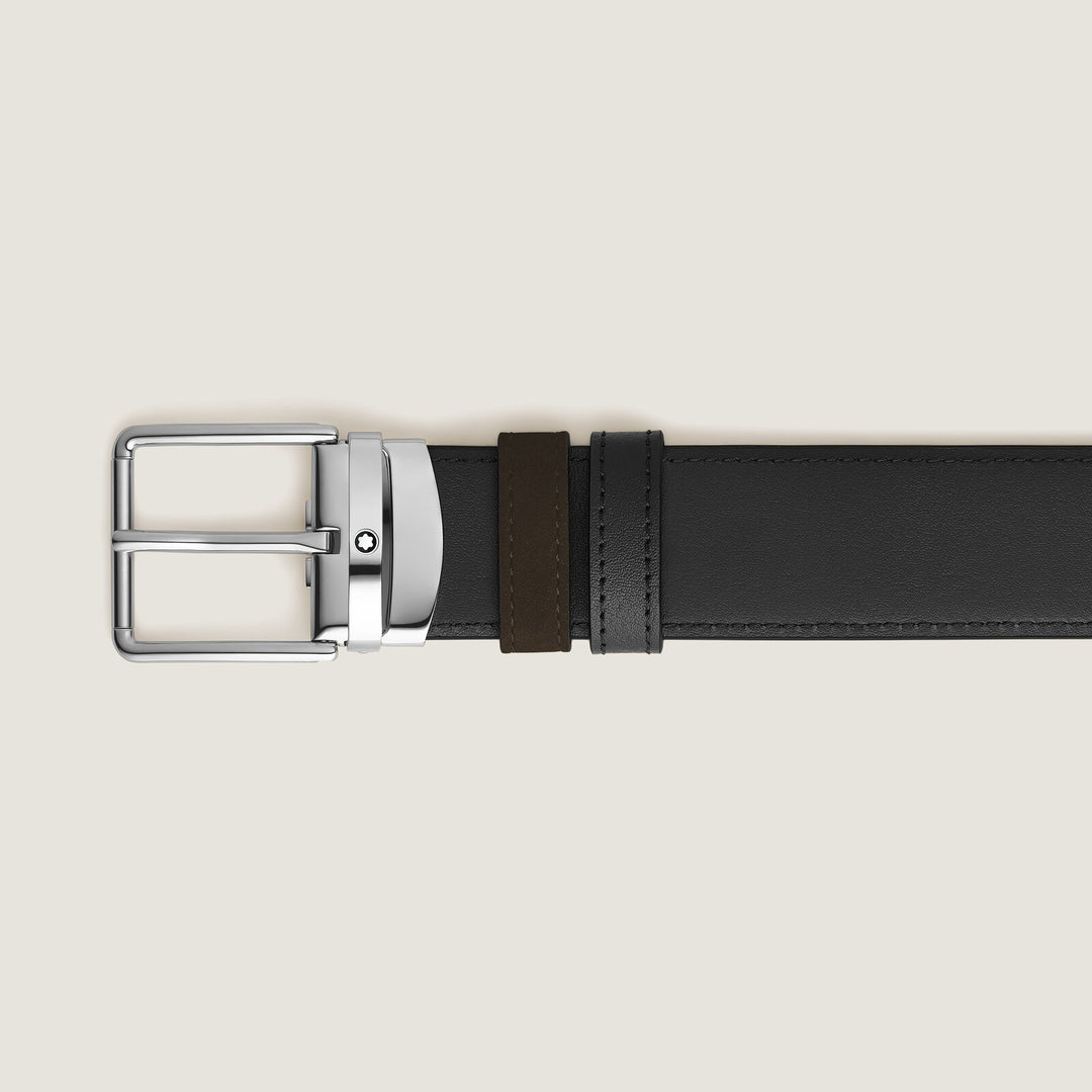 Montblanc Everyday buckle brown/black 35mm reversible leather belt MB221008