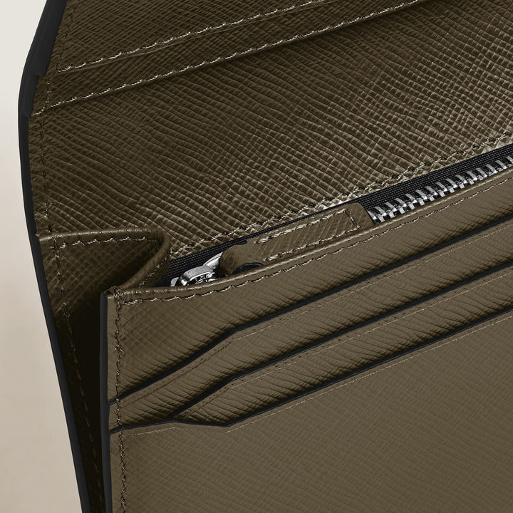 Montblanc Long Wallet 14cc with Zip in Sartorial Leather MB221364