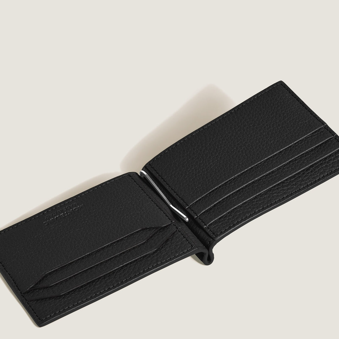 Montblanc Wallet 6cc with Money Clip in Grain Leather MB221402