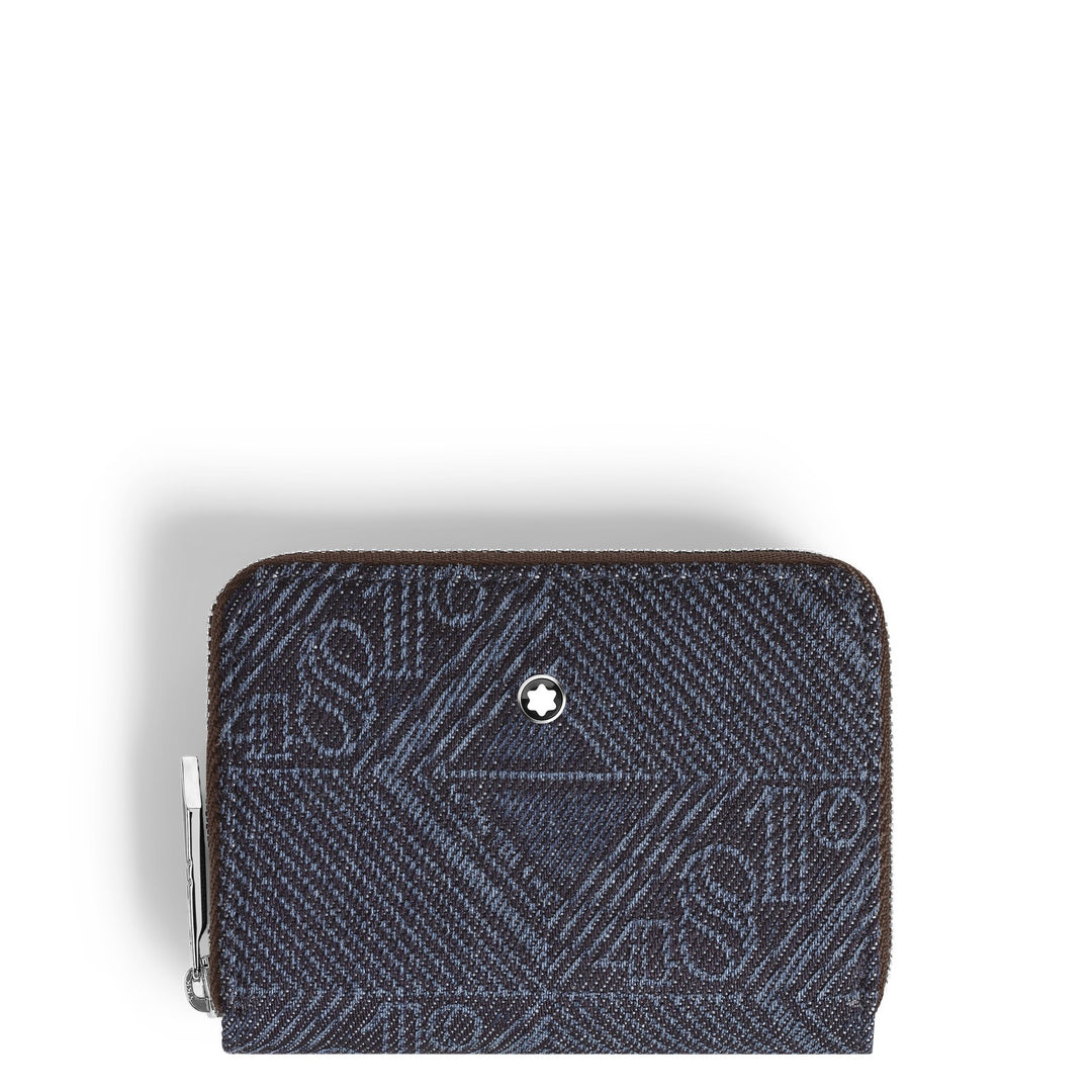 Montblanc Mini Wallet 2cc with Zip in 4810 Denim MB221478