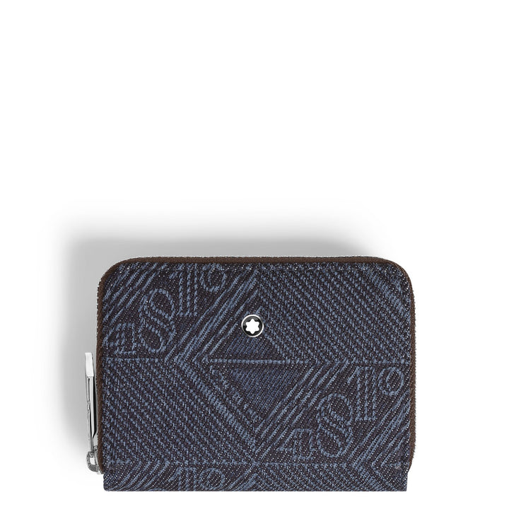 Montblanc Mini Wallet 2cc with Zip in 4810 Denim MB221478