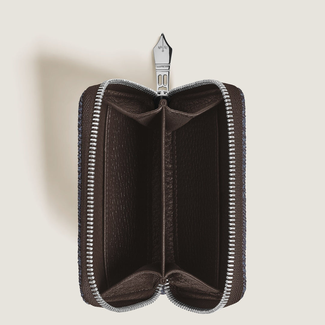 Montblanc Mini Wallet 2cc with Zip in 4810 Denim MB221478