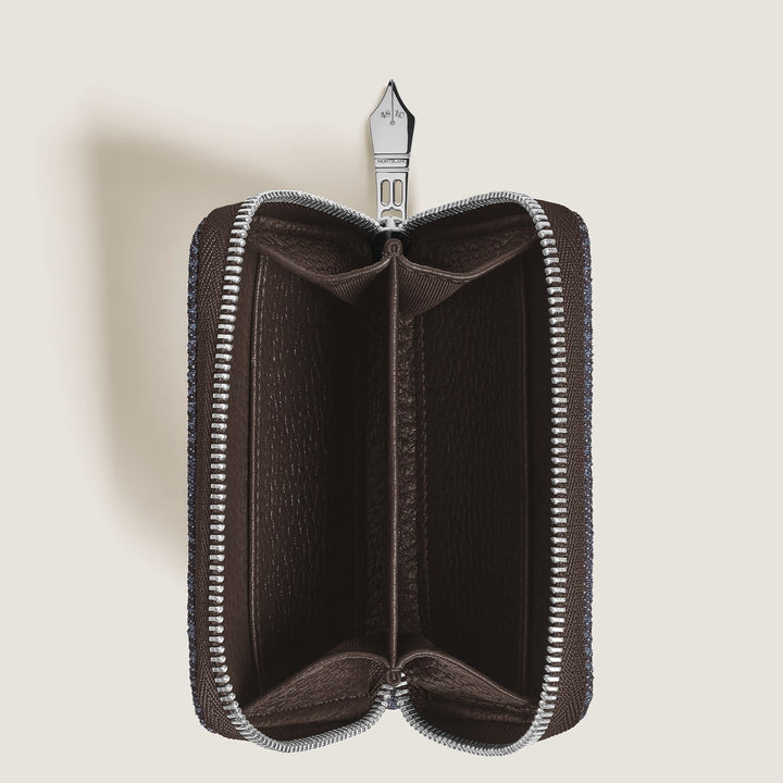 Montblanc Mini Wallet 2cc with Zip in 4810 Denim MB221478