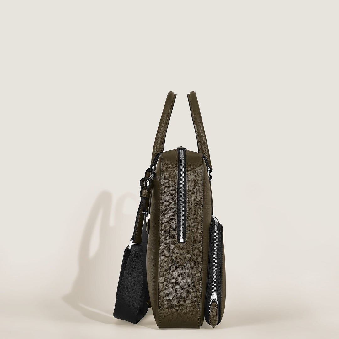 Montblanc Medium Briefcase with Pocket in Sartorial Leather MB221546
