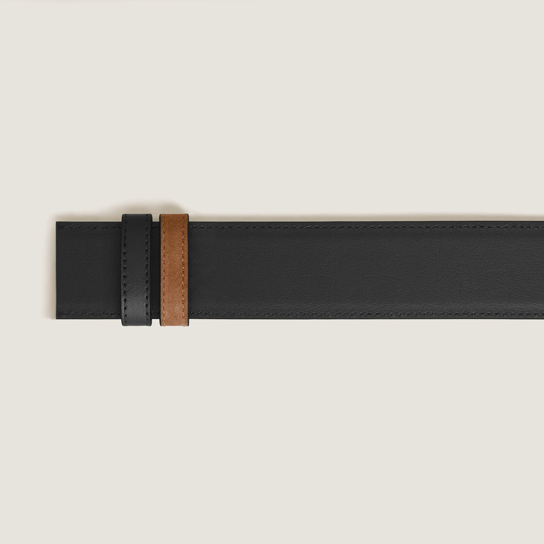 Montblanc Caramel suede/black soft 35mm reversible leather strap MB222125