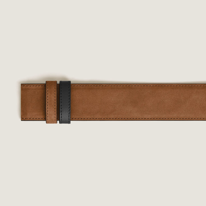 Montblanc Caramel suede/black soft 35mm reversible leather strap MB222125