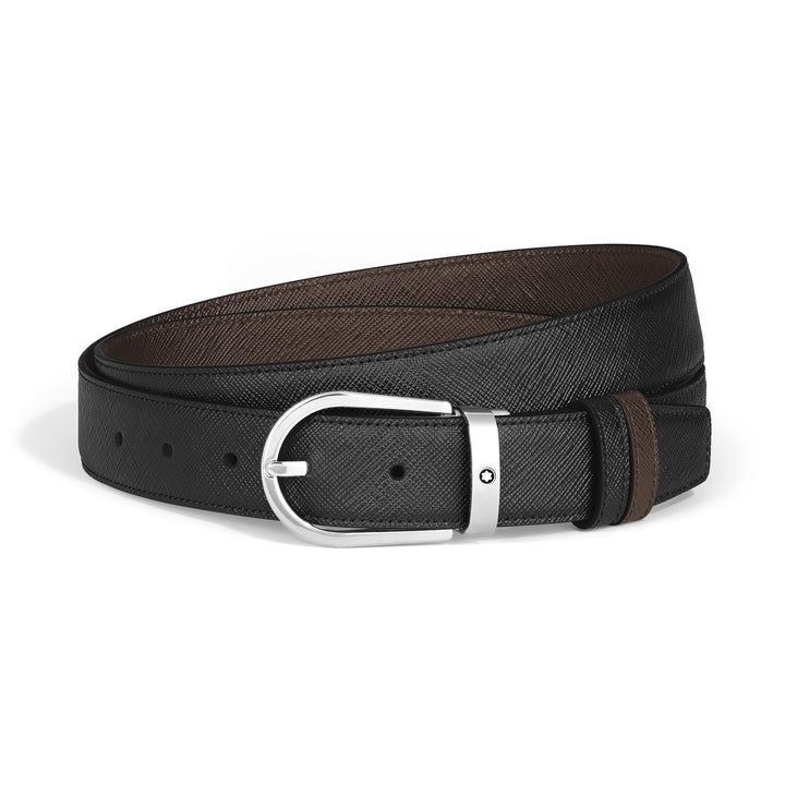 Montblanc Horseshoe 30 mm Reversible Belt in Sartorial Leather MB222139