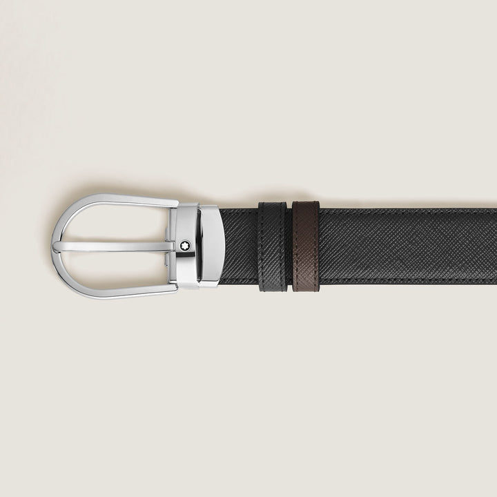 Montblanc Horseshoe 30 mm Reversible Belt in Sartorial Leather MB222139