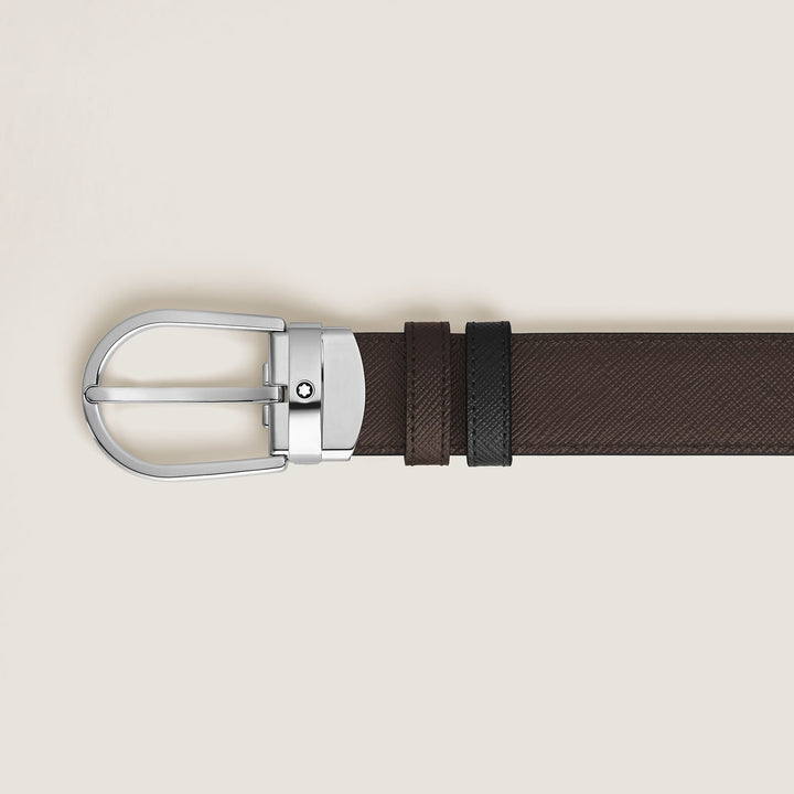 Montblanc Horseshoe 30 mm Reversible Belt in Sartorial Leather MB222139