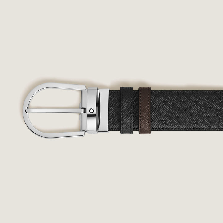 Montblanc Horseshoe 35 mm Reversible Belt in Sartorial Leather MB222145