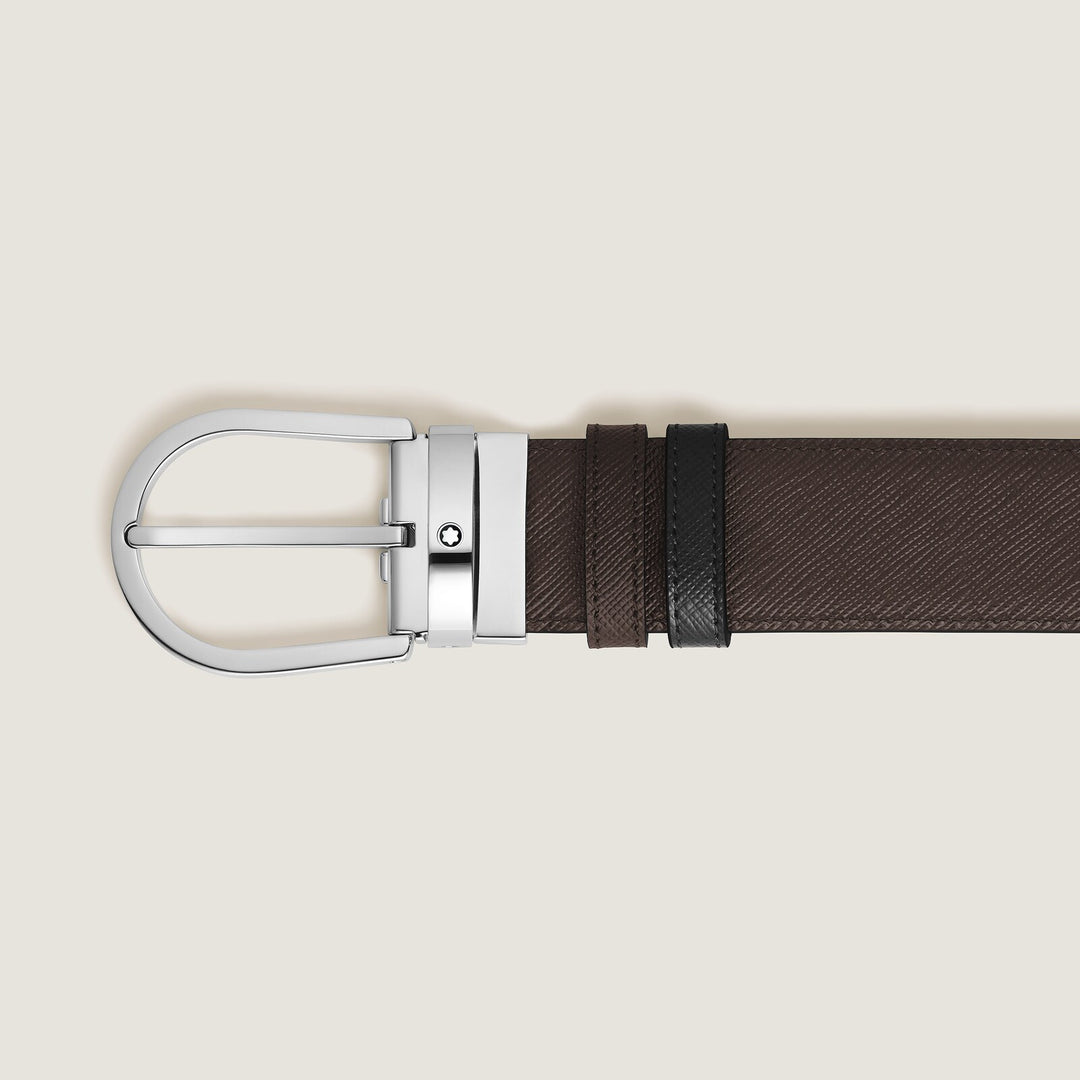 Montblanc Horseshoe 35 mm Reversible Belt in Sartorial Leather MB222145