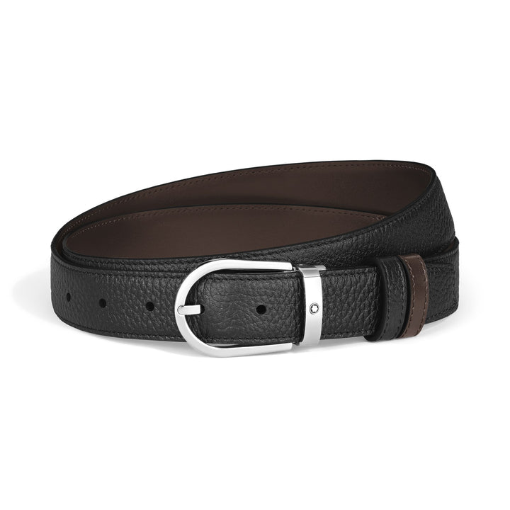 Montblanc Horseshoe 30 mm Reversible Belt in Grain Leather MB222151