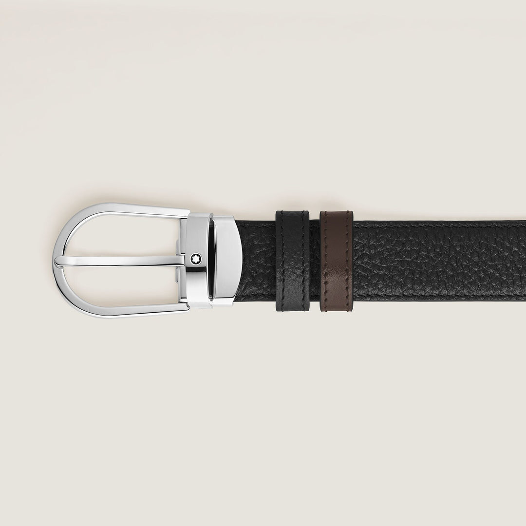 Montblanc Horseshoe 30 mm Reversible Belt in Grain Leather MB222151