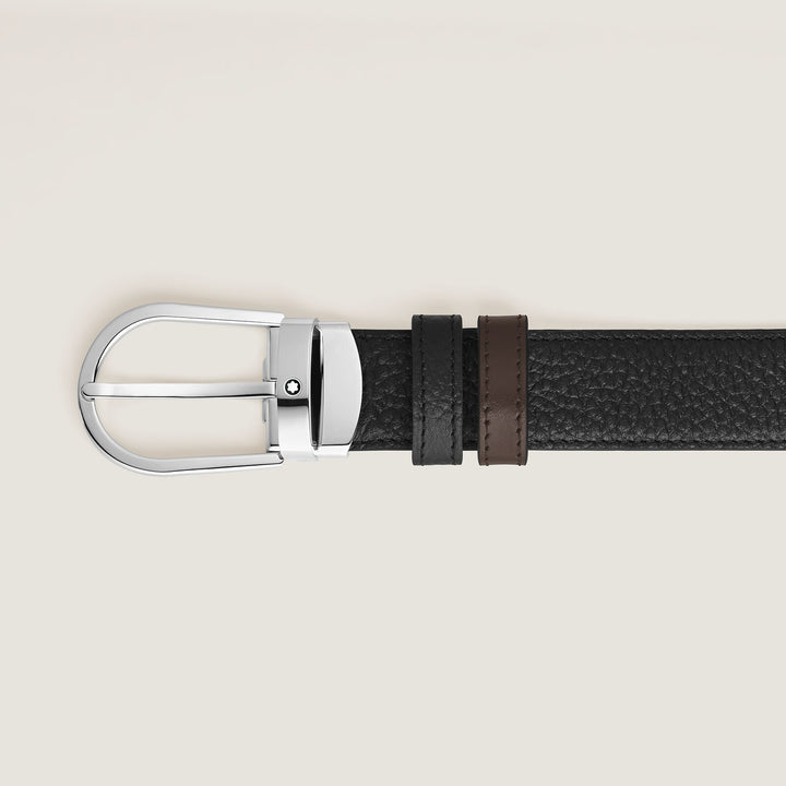 Montblanc Horseshoe 30 mm Reversible Belt in Grain Leather MB222151