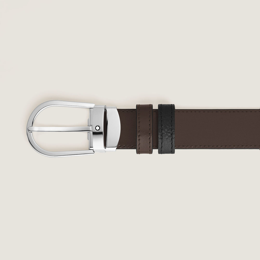 Montblanc Horseshoe 30 mm Reversible Belt in Grain Leather MB222151