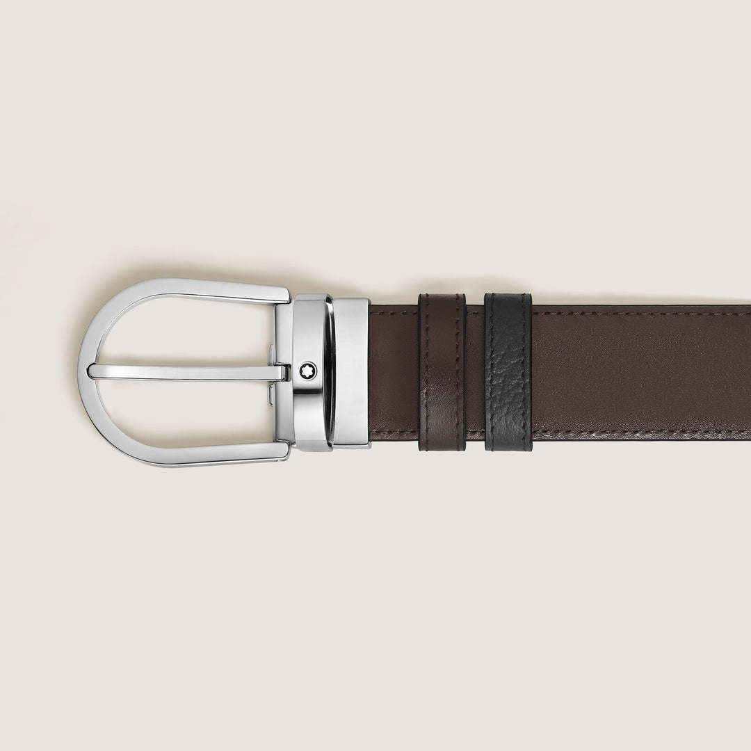 Montblanc Horseshoe 35 mm Reversible Belt in Grain Leather MB222153