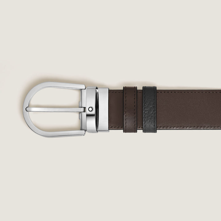 Montblanc Horseshoe 35 mm Reversible Belt in Grain Leather MB222153