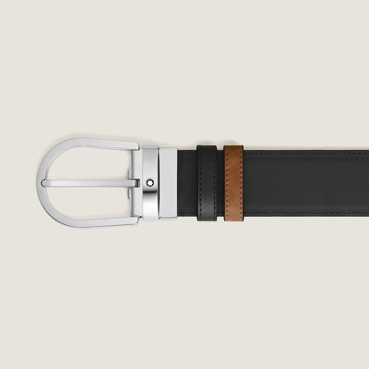 Montblanc Horseshoe 35 mm Reversible Belt in Suede Leather MB222171