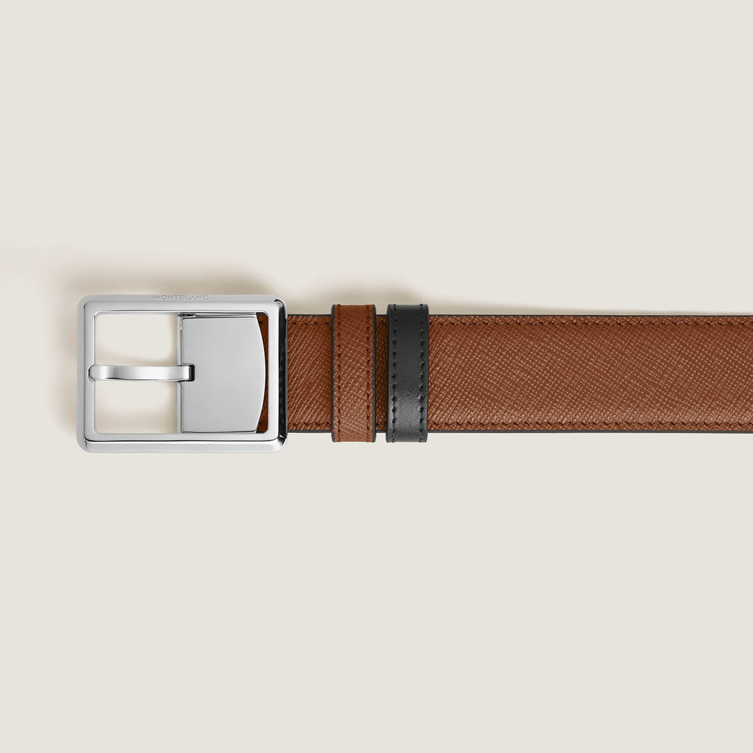 Montblanc 30 mm Reversible Belt in Sartorial Leather with Rectangular Buckle MB222189
