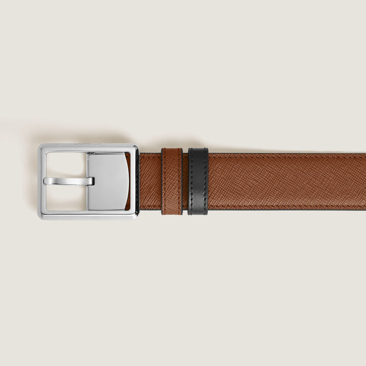 Montblanc 30 mm Reversible Belt in Sartorial Leather with Rectangular Buckle MB222189