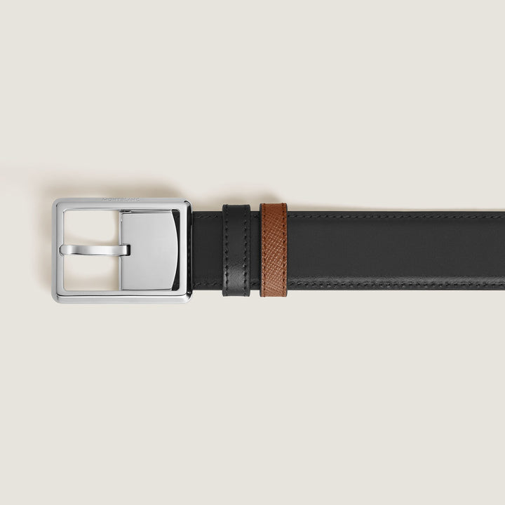 Montblanc 30 mm Reversible Belt in Sartorial Leather with Rectangular Buckle MB222189