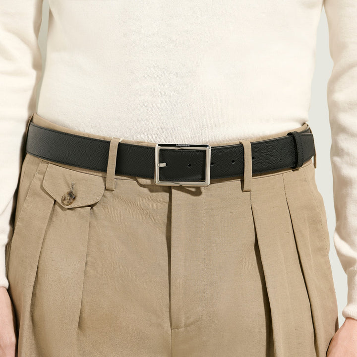 Montblanc Rectangular 35 mm Reversible Belt in Sartorial Leather MB222195