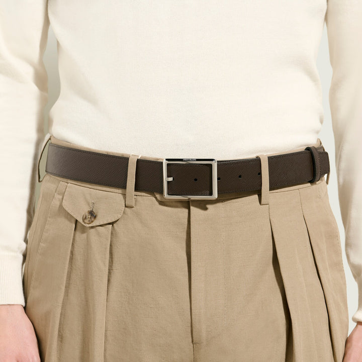 Montblanc Rectangular 35 mm Reversible Belt in Sartorial Leather MB222195