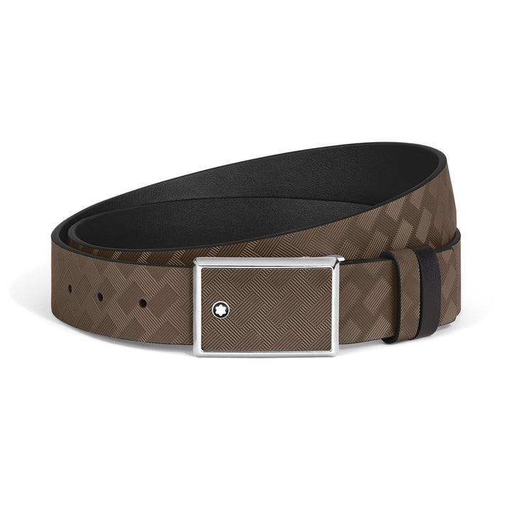 Montblanc Marquetry Plate 35 mm Reversible Belt in Extreme Leather MB222221