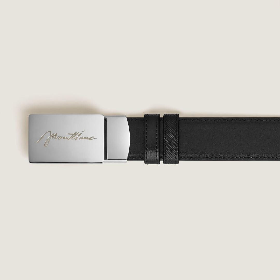 Montblanc 30 mm Reversible Belt in Sartorial Leather with Plate Buckle MB222227