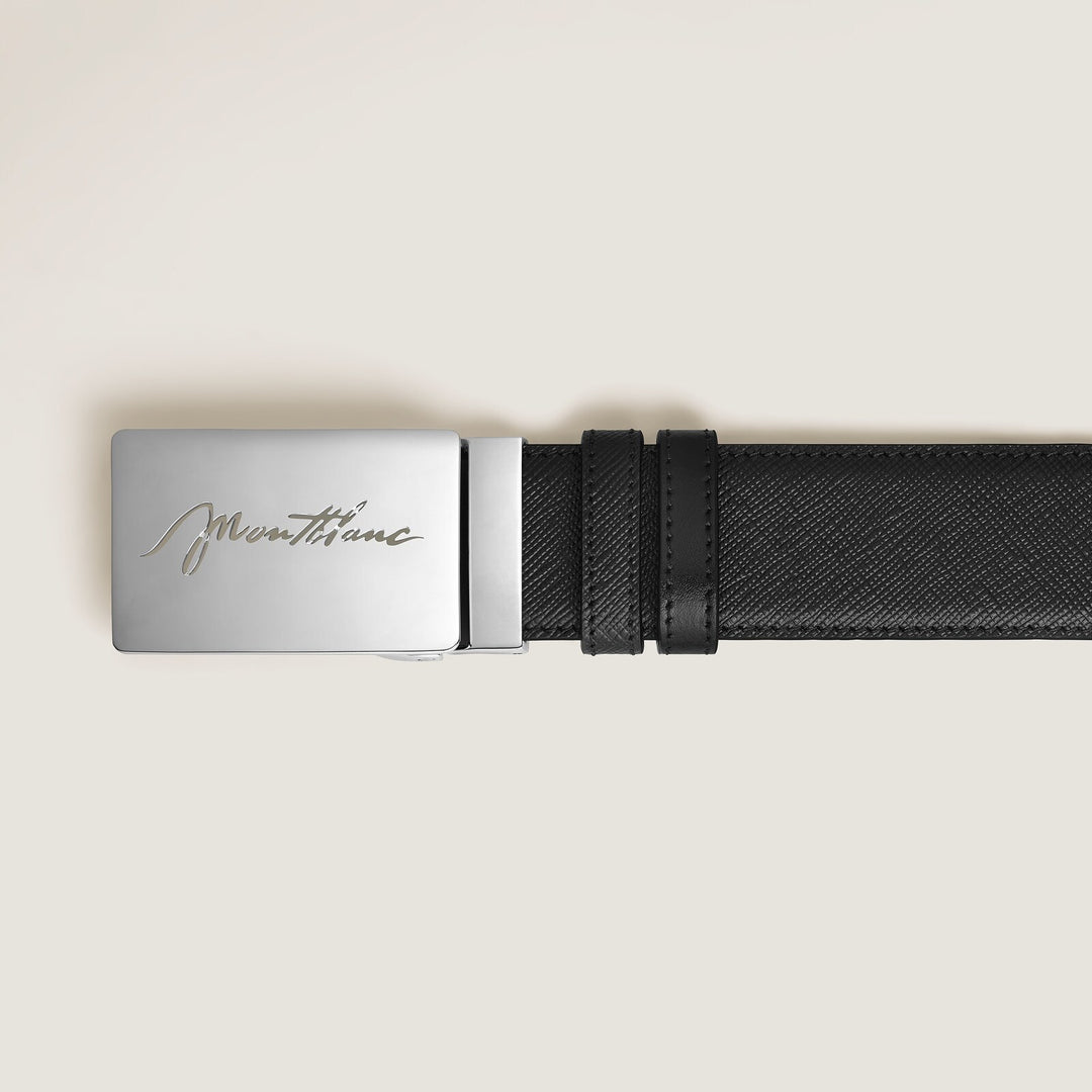 Montblanc 35 mm Reversible Belt in Sartorial Leather with Plate Buckle MB222235