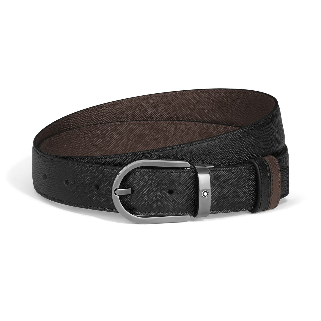 Montblanc Horseshoe 30 mm Reversible Belt in Sartorial Leather MB222355