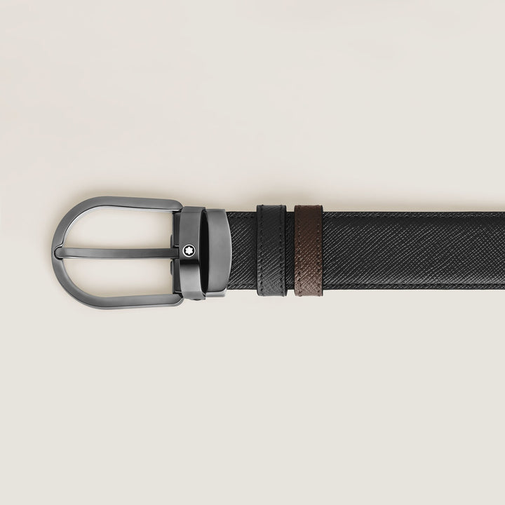 Montblanc Horseshoe 30 mm Reversible Belt in Sartorial Leather MB222355
