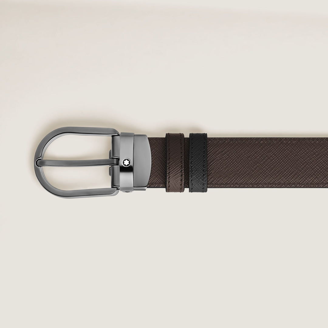 Montblanc Horseshoe 30 mm Reversible Belt in Sartorial Leather MB222355