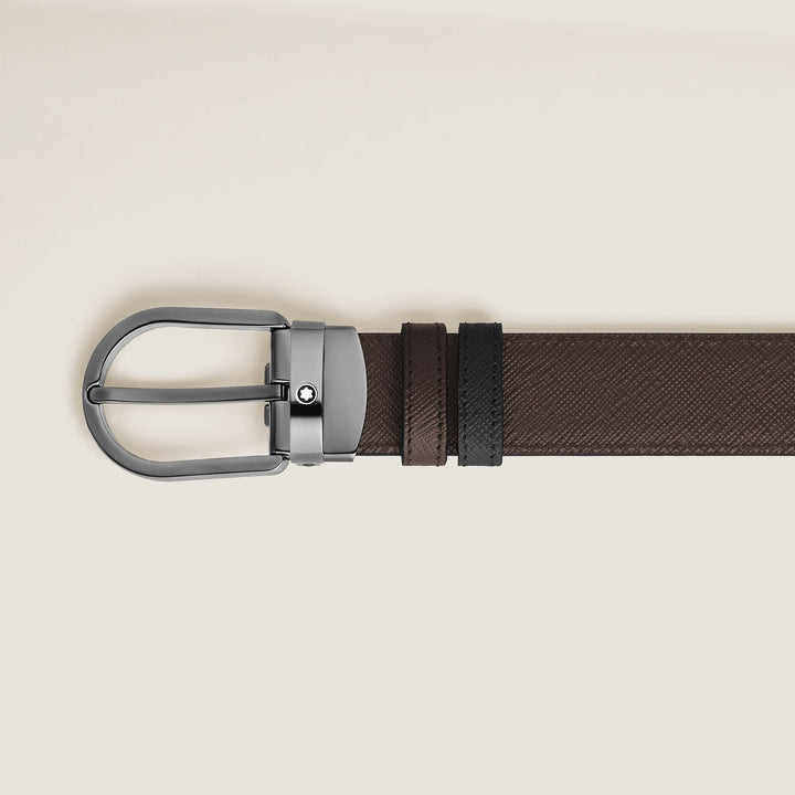 Montblanc Horseshoe 30 mm Reversible Belt in Sartorial Leather MB222355