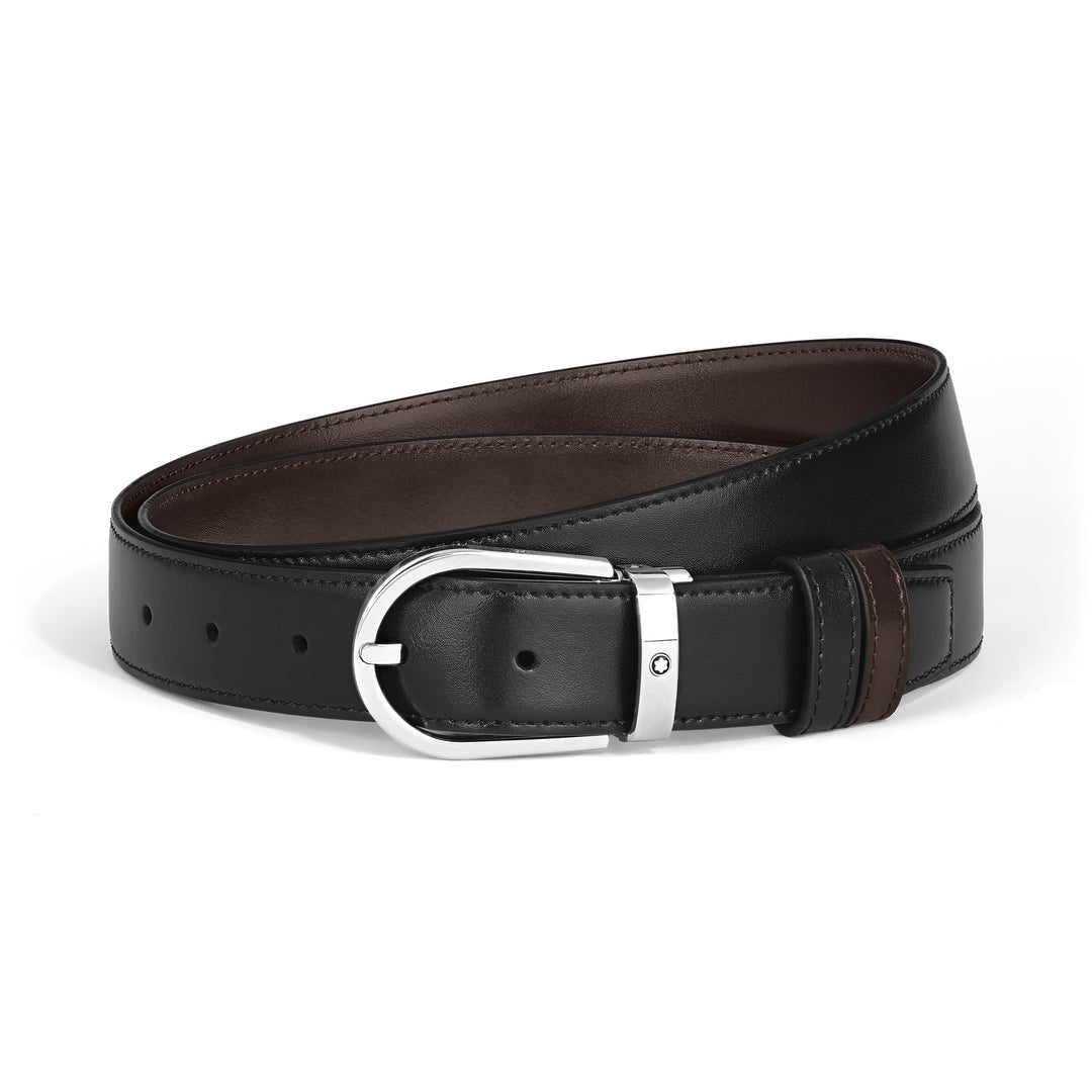 Montblanc Horseshoe 30 mm Reversible Belt in Meisterstück Leather MB222371