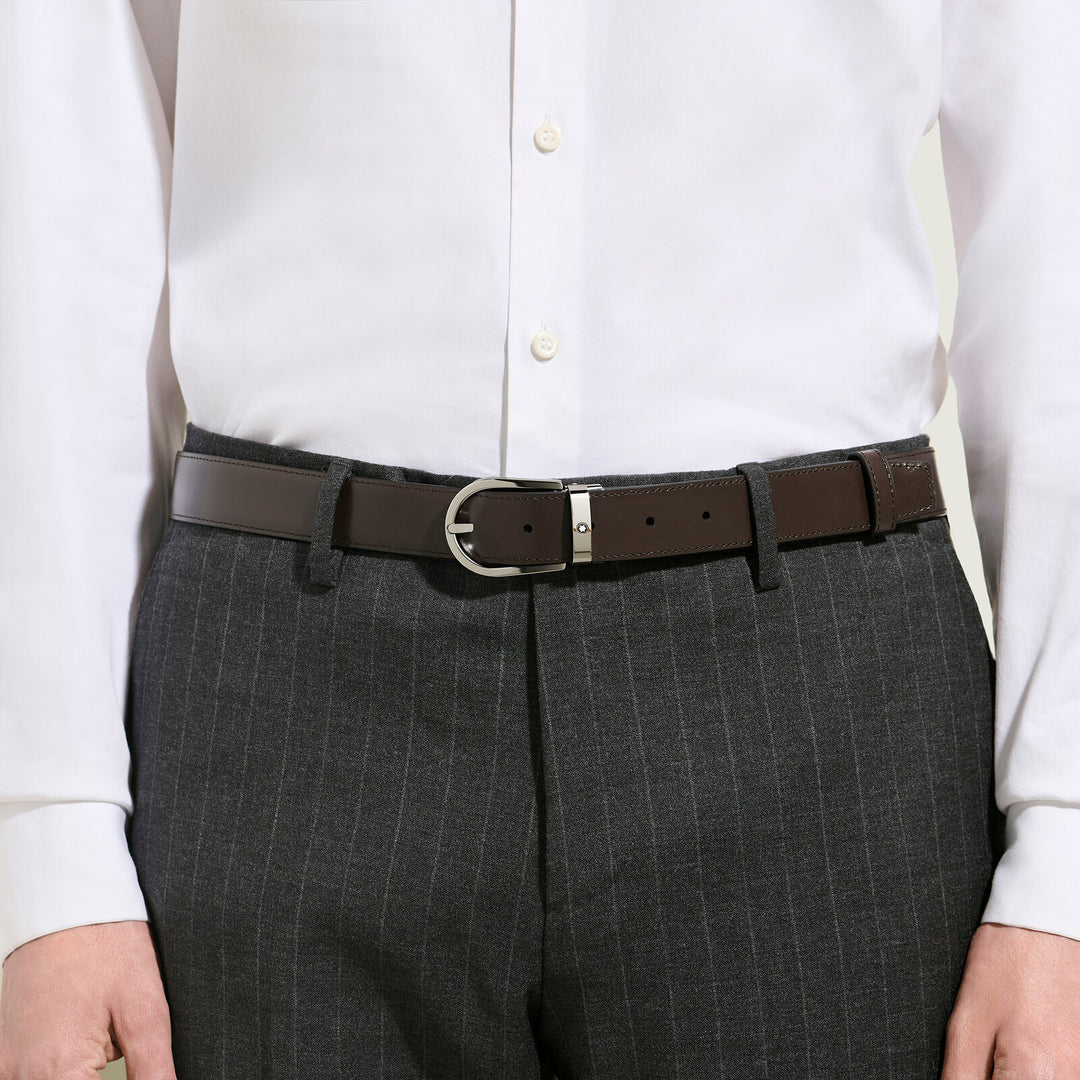 Montblanc Horseshoe 30 mm Reversible Belt in Meisterstück Leather MB222371