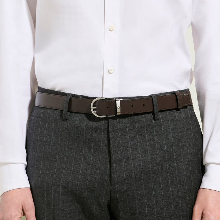 Montblanc Horseshoe 30 mm Reversible Belt in Meisterstück Leather MB222371