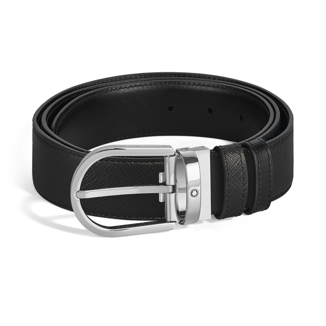 Montblanc Horseshoe 35 mm Reversible Belt in Sartorial Leather MB222383