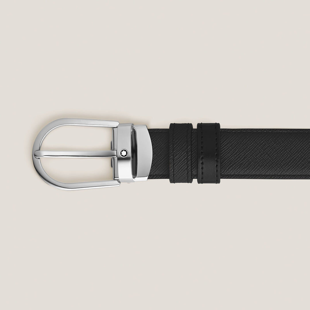 Montblanc Horseshoe 30 mm Reversible Belt in Sartorial Leather MB222389