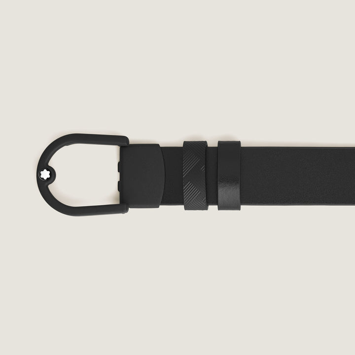 Montblanc Horseshoe light buckle black/black 30mm reversible leather belt MB222397