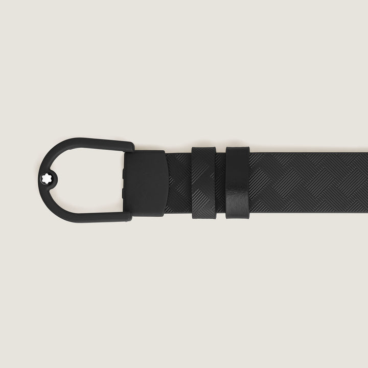 Montblanc Horseshoe light buckle black/black 30mm reversible leather belt MB222397
