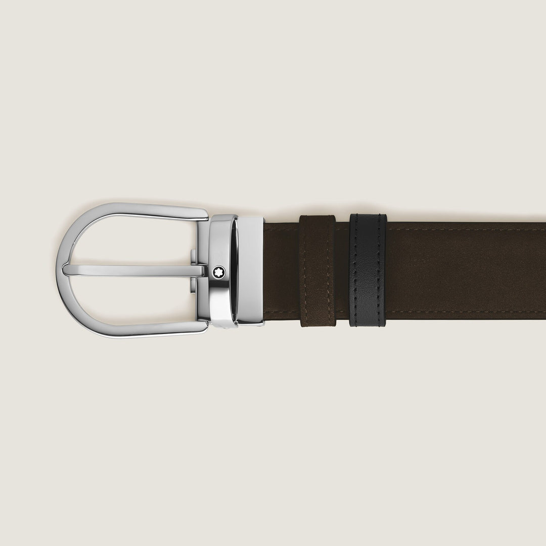 Montblanc Horseshoe 35 mm Reversible Belt in Suede Leather MB222407