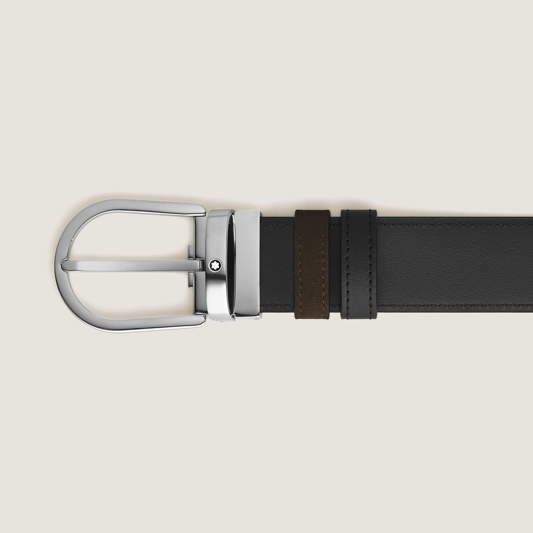 Montblanc Horseshoe 35 mm Reversible Belt in Suede Leather MB222407