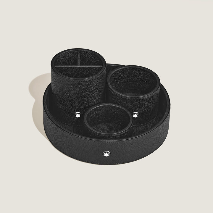 Montblanc Large Round Desk Tray in Grain Leather MB222580