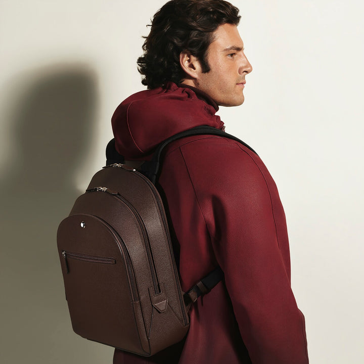 Montblanc Medium Backpack with 3 Compartments in Sartorial Leather MB222929