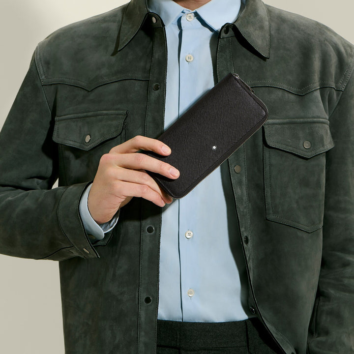 Montblanc Wallet 8cc with zip in Sartorial Leather MB222949