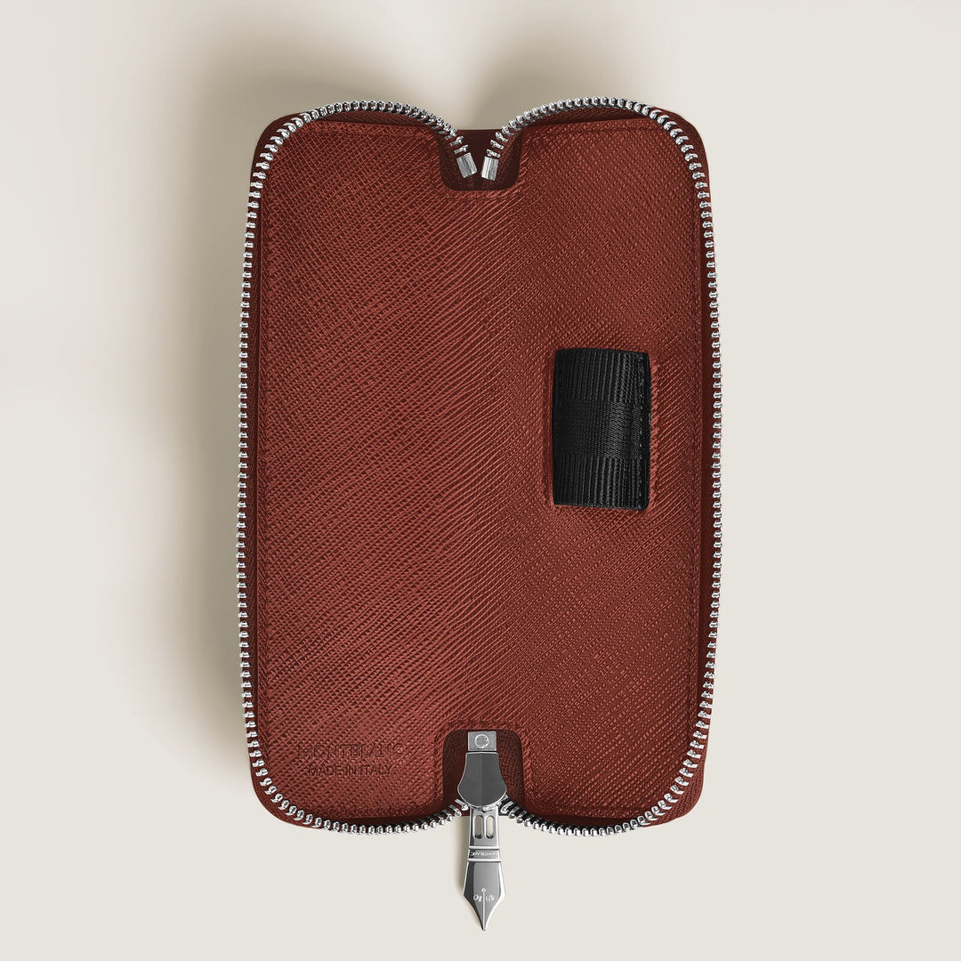 Montblanc 1 Pen Pouch with zip in Sartorial Leather MB223091
