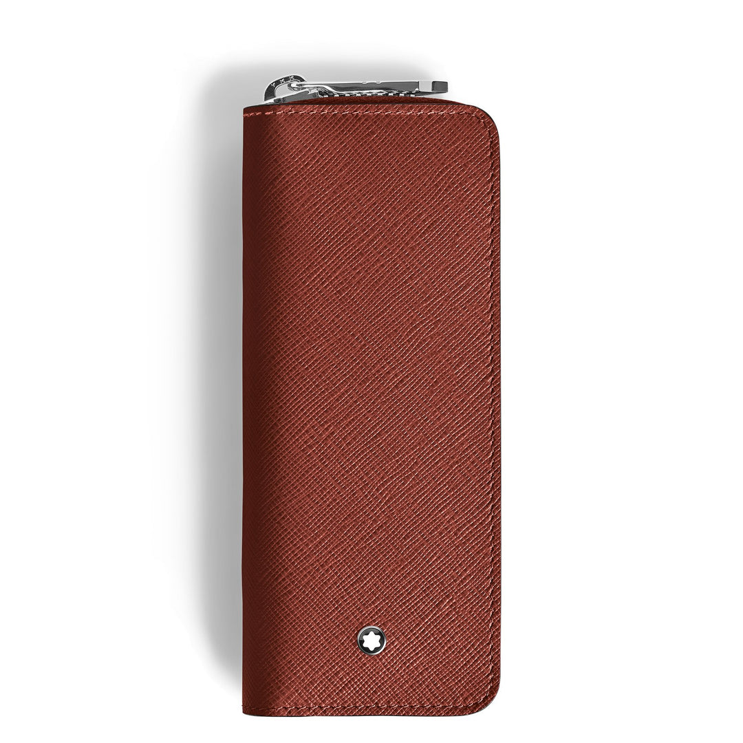 Montblanc 2 Pen Pouch with zip in Sartorial Leather MB223093
