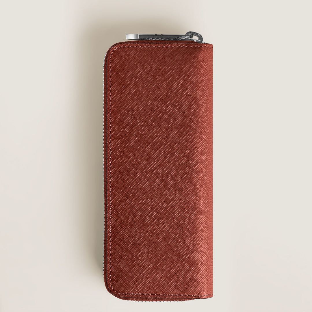 Montblanc 2 Pen Pouch with zip in Sartorial Leather MB223093